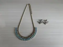 ANEMONE ・stoneネックレス・ピアスset・アネモネ