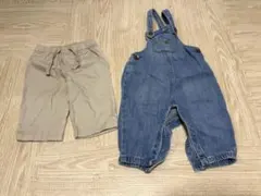 babyGap デニムオーバーオール ベージュパンツ 2点セット　60㎝