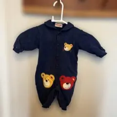ミキハウス Miki House ネイビー クマロンパース 70-80cm