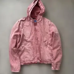 ZARA デニムジャケット フーディー ピンク XL