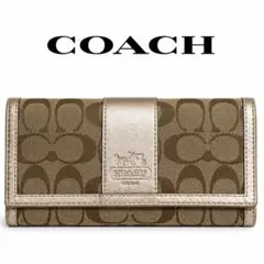 COACH y2k 00sシグネチャー 長財布 キャンバス×レザーのサムネイル