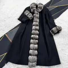 総丈115㎝ カシミヤ コート ロング L相当 毛並み◎なめし柔らか AA196