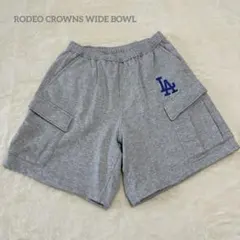 【美品】ロデオクラウンズ ドジャース カーゴ スウェットハーフパンツ グレー Mのサムネイル