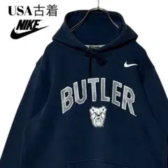USA古着 NIKE ナイキ カレッジパーカー 紺 ネイビー L スウェット