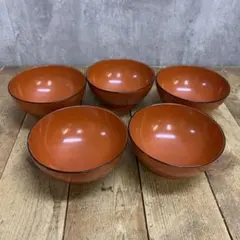 越前塗 越前漆器 汁椀 お椀 5客 《未使用品》 朱塗 木製漆器 - メルカリ