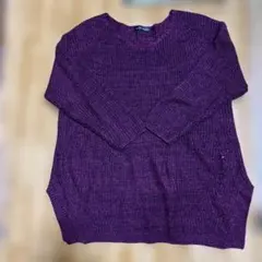 JEAN FELDINAND パープルニット 七分袖