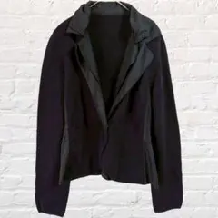 ジャンニロジュディチェ テーラード ジャケット ダブル襟 リブ ニット切替