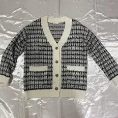 GU チェックオーバーサイズカーディガン
