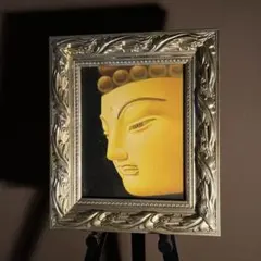 手書き油絵 仏像 額付 肉筆絵画 インテリア 油彩画