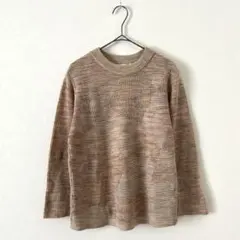 Z13-034 Rogica 天竺編みニットセーター M ベージュ ダイヤ柄