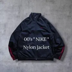 00s NIKE ナイキ ナイロンジャケット スウッシュ刺繍ロゴ メッシュ
