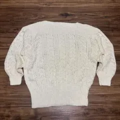 アイボリー ケーブル編み ビッグシルエット ニット 90s風 ユニセックス