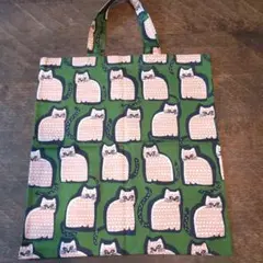 エコバック　ハンドメイド　サブバック　ネコ　猫　ねこ　アフリカ