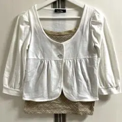 EASTBOY トップス チュニック キャミ　レイヤード 重ね着風 7分丈　古着