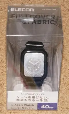 新品★エレコム Apple Watch 6/SE/5/4[40]バンド一体型 黒