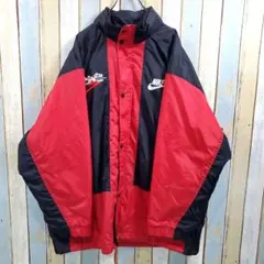 6ー137☆中綿入りナイロンジャケット☆デカロゴ刺繍☆XXL