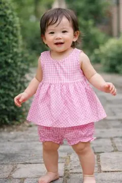 【ORIVER CLUBオリバークラブ】チェック柄セットアップ/ベビー服/80/