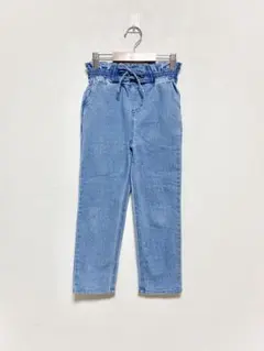 バースデイ ウエストレースアップストレッチデニムパンツ ブルー 130cmのサムネイル