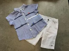 familiar 車刺繍 シャツとショートパンツセット 90cm