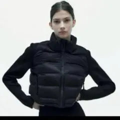 【新品未使用品】ザラ コントラスト パフ ジャケット ダウンジャケットショート丈