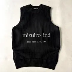 mizuiro ind ミズイロインド クルーネックワイドベスト ニット 黒