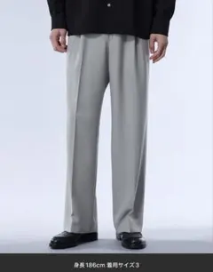 サイドゴムワイドストレートスラックス