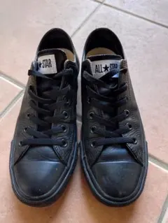 ALL STAR レザーブラック スニーカー　26㌢