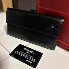 正規品・美品　CHANEL シャネル カメリア 長財布 ブラック