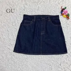 ジーユー　デニムミニスカート　Lサイズ　濃紺　台形　シンプル　大人カジュアル