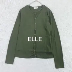 エル ELLE アンサンブル ノースリーブカットソー×カーディガン M グリーン