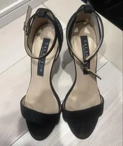 TALANTON by DIANA グリッターヒールサンダル（黒カーフ）