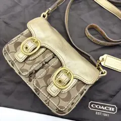 保存袋付 コーチ COACH シグネチャー キャンバス ショルダーバッグ y2k