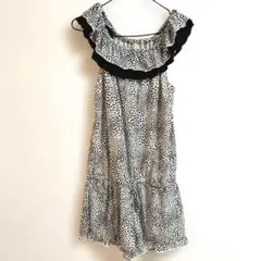 MISCH MASCH ミッシュマッシュハート柄フリルサロペット38 レオパードのサムネイル