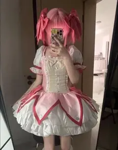 魔法少女まどか☆マギカ 鹿目まどか コスプレ 衣装 セット 戦闘服 ワンピース