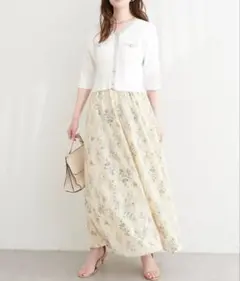 ナチュラルクチュール　canami　配色ニットドッキングワンピース
