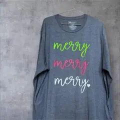 【lulu mac】 グレー 長袖カットソー merry 2XL 古着　海外