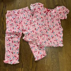 Disney 幼児パジャマ 110cm ピンク チェック柄