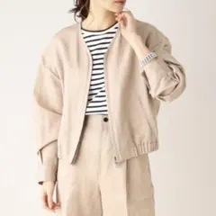 23SS 新品 アンタイトル リネンコットン ブルゾン ジャケット ベージュ Mのサムネイル