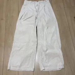 GU ワイドパンツ　白　綿100% Sサイズ