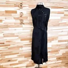 希少【ザラ】ジャガード シャドー アニマル ゼブラ ロング ワンピース XS 黒