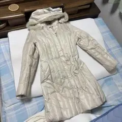 アイボリー ダウンジャケット ミディ丈