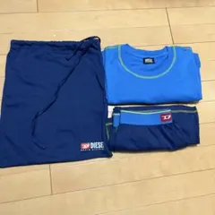 ［未使用品］DIESEL ロゴ　ルームウェア　セットアップ　ブルー　Sサイズ