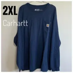 美品！Carhartt 2XL ネイビー 長袖ロンT 古着 ストリート アメカジのサムネイル