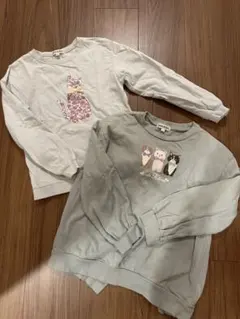 【SHOO-LA-RUE】猫ちゃん柄トレーナー２点セット130