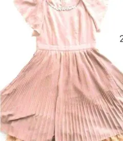 【美品】2way マキシ丈ワンピース　2　ビジュー　フレア プリーツ　パーティ