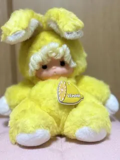 昭和レトロ　まごころの人形　TOHO BUSSAN レモン うさぎ ぬいぐるみ