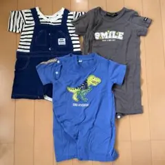 ベビー 半袖 カバーオール ロンパース 60〜70サイズ 3着セット 保育園着