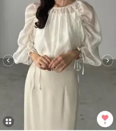 ホワイト シフォン フリルブラウス