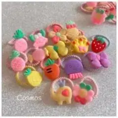 カラフルヘアゴムセット フルーツ動物モチーフ