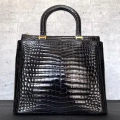 KWANPEN クロコダイルパターン ハンドバッグ KWANPEN クロコダイル 黒 ハンドバッグ - メルカリ